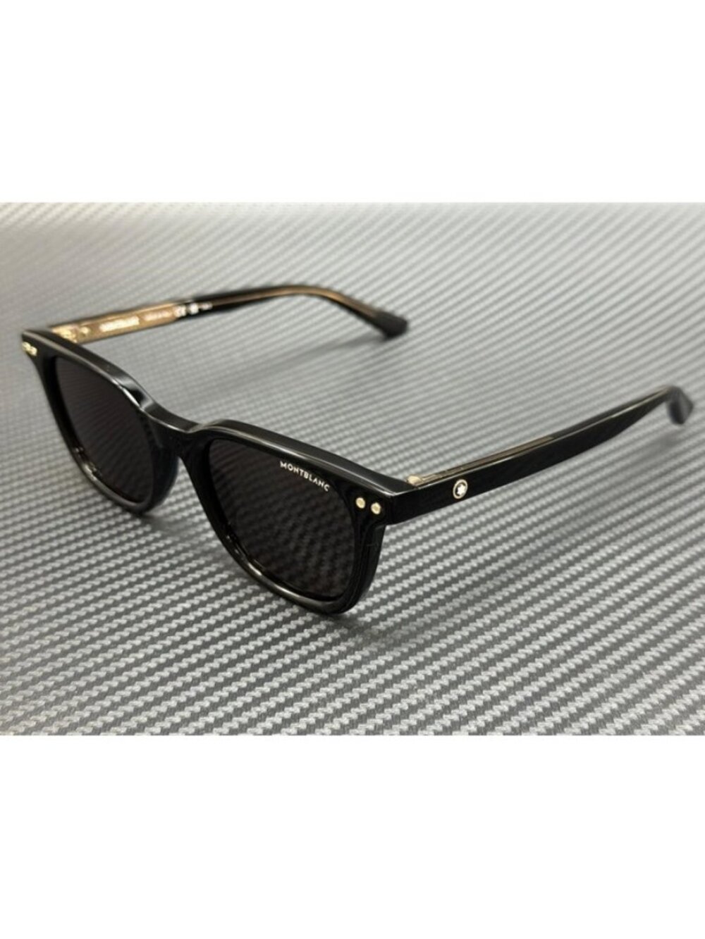 New Montblanc Men Black Sunglasses 49-21-150